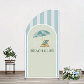 Aperturee - Aperturee Green Stripe Half Moon Arch Beach Club Party Half Moon Arch Backdrop